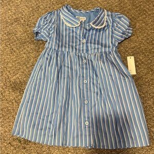 Amazon Essentials Blue and White Striped Kids Dress -2t